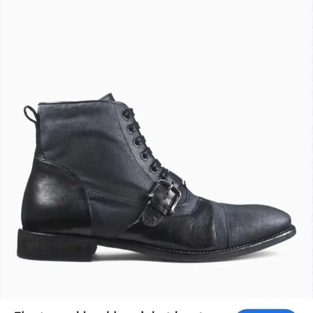 John Varvatos Fleetwood Cricket Boot In Lead Cavas Leather Grey
